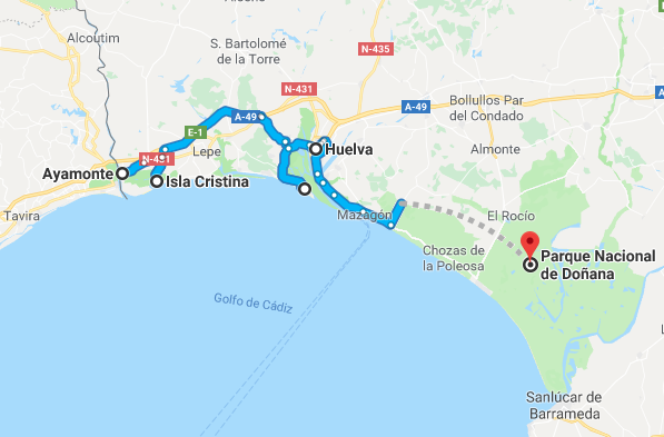 Ruta Autocaravana Costa Huelva